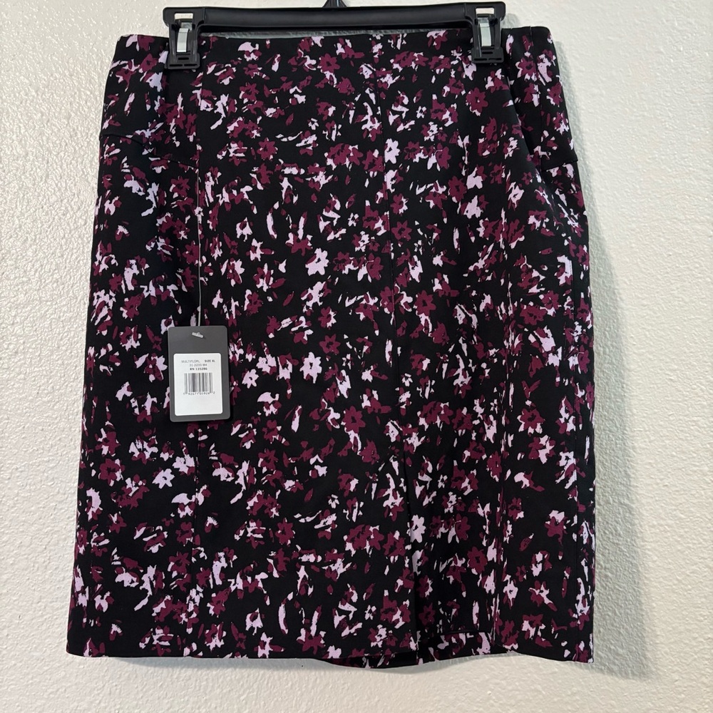 Dark Purple Floral Pencil Skirt